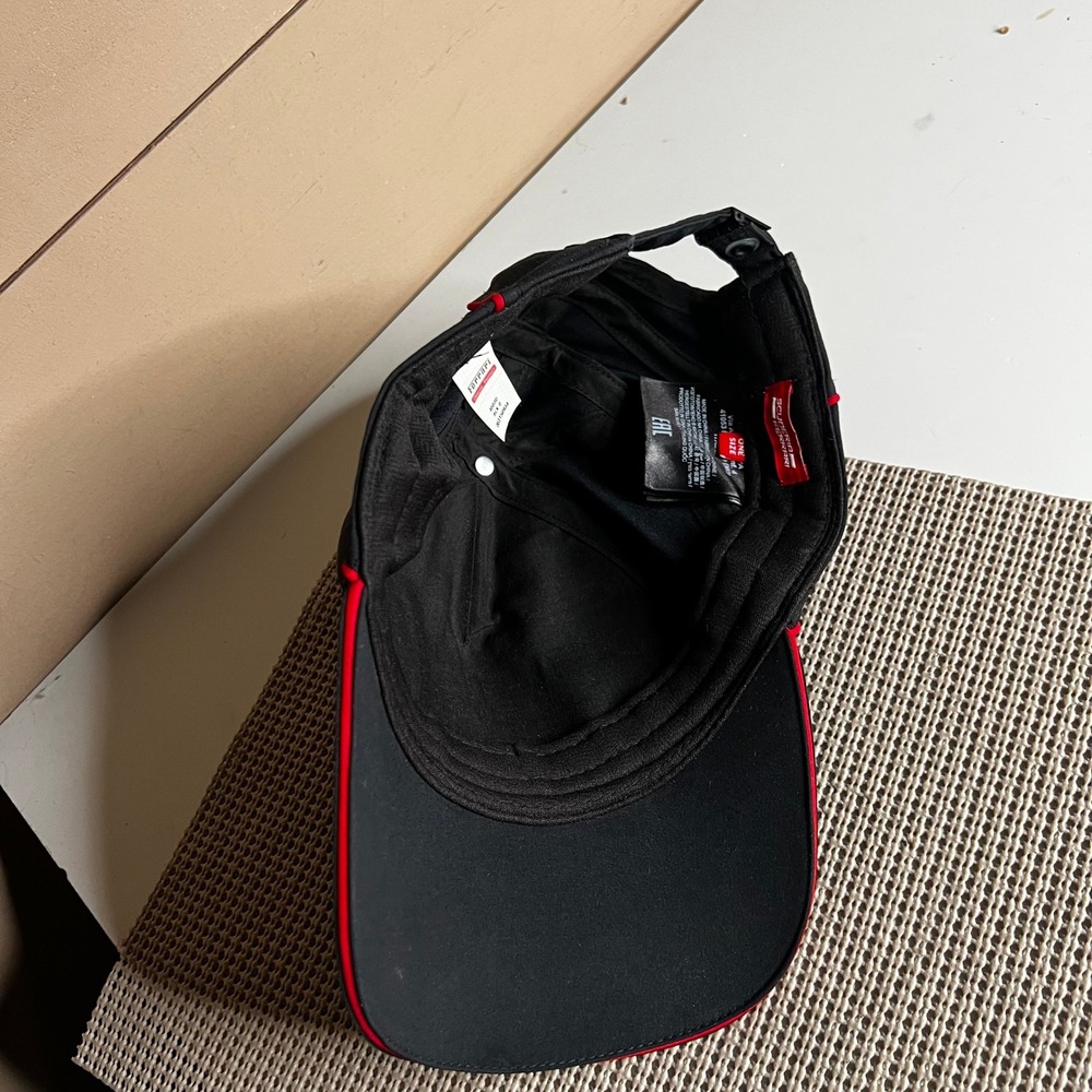 Scuderia Ferrari F1 Racing Baseball Cap Black Red Piping SF Shield Logo Hat - Picture 4 of 7